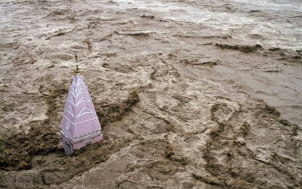 templedrownedinFlood Flood Fury & Catestrophic Event of Heavy Rain in Jammu and Kashmir 2014