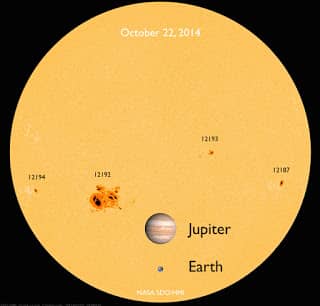 sunspot ar12192 jupiter earth Astro Climatological study - Impact of Planetary Movements over Changing trend in Climatology in India