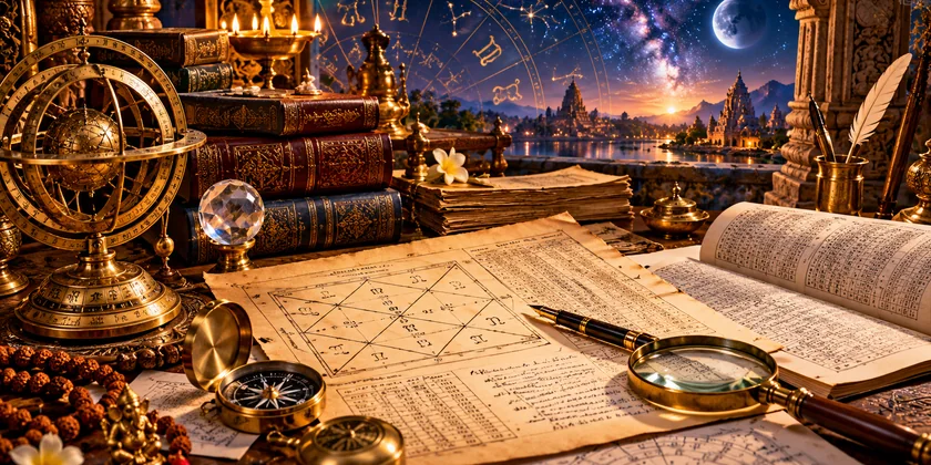 An astronomical clock over a birth chart