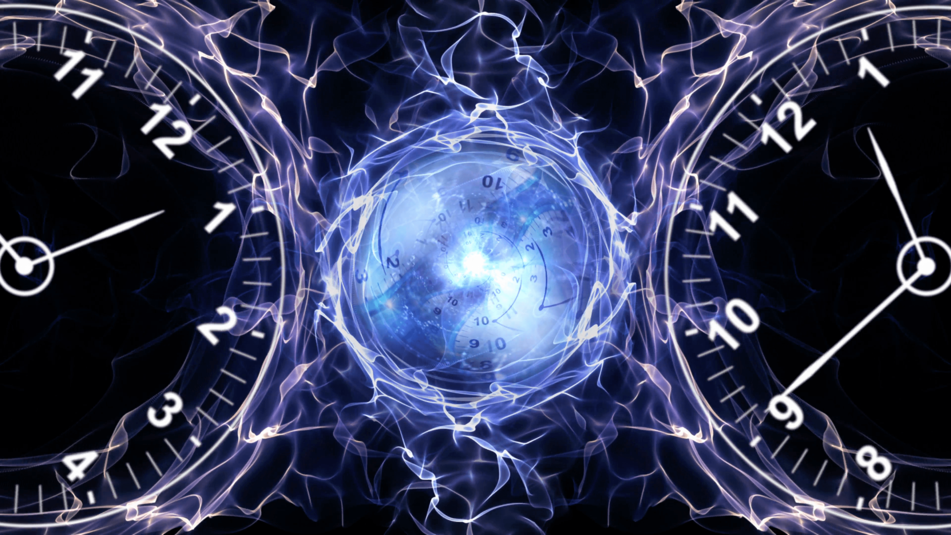 two clocks and tunnel in fibers ring time travel concept background loop The Cosmic Clock - How planets and Remedies work